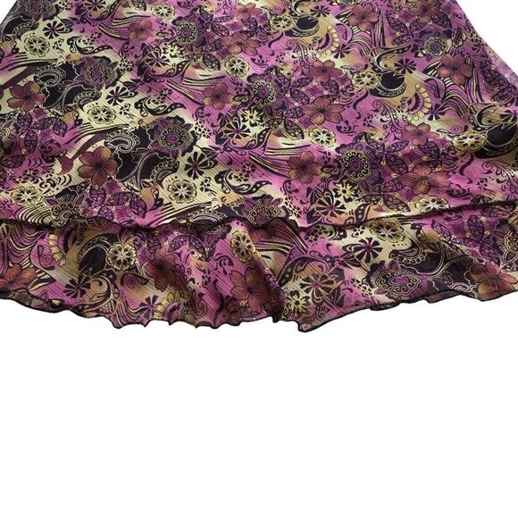 Briggs New York Skirt Midi purple/brown floral lined XL - Picture 7 of 7